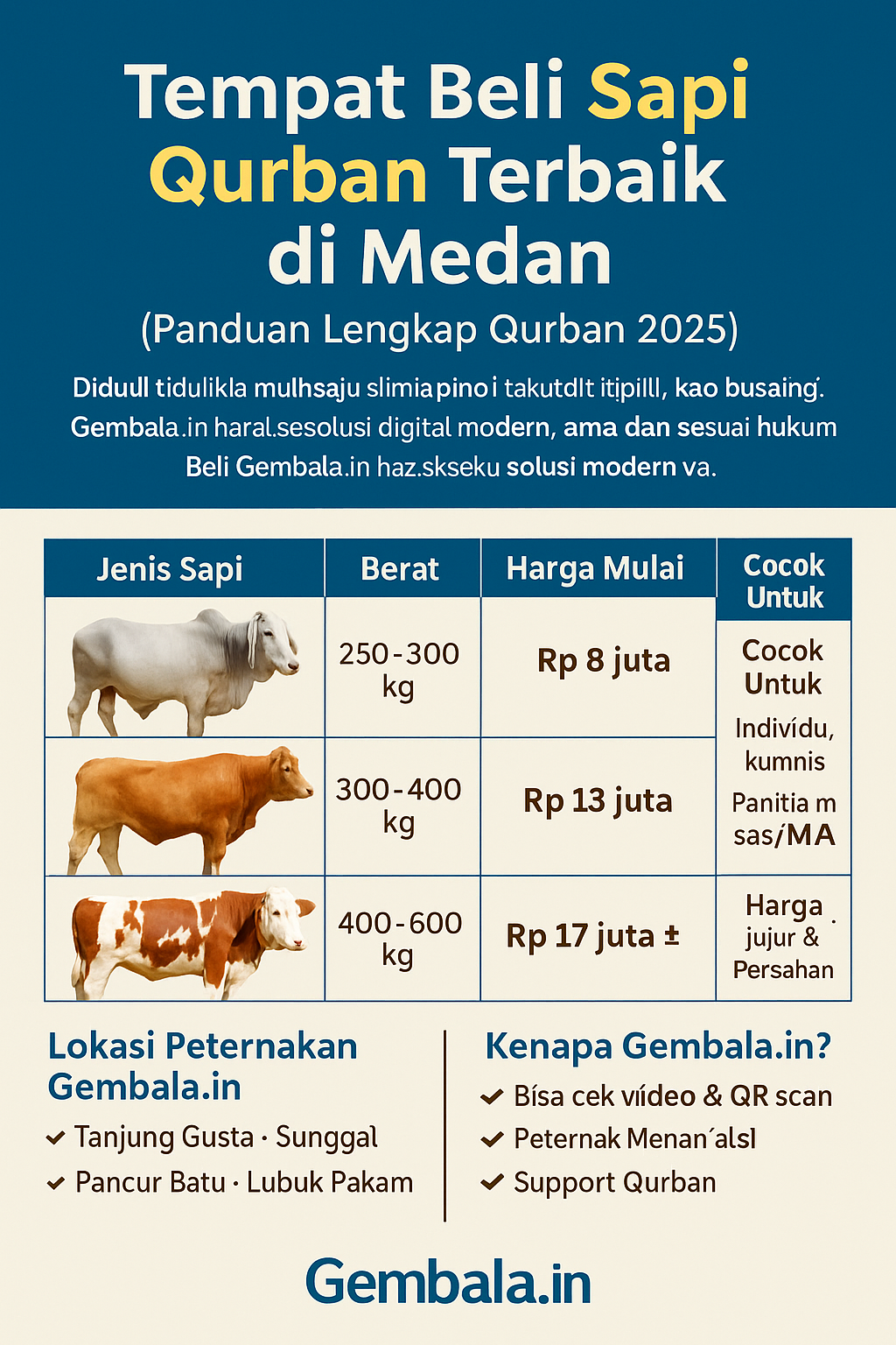 Tempat Beli Sapi Qurban Terbaik di Medan (Panduan Lengkap Qurban 2025)