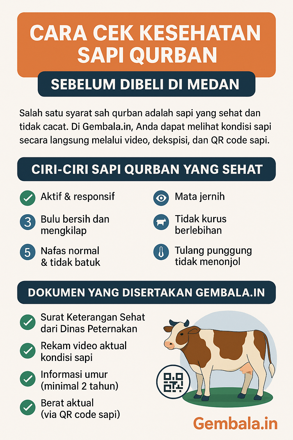 Cara Cek Kesehatan Sapi Qurban Sebelum Dibeli di Medan (Panduan Gembala.in)